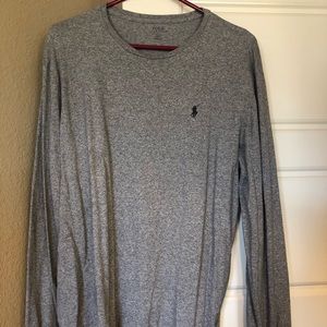 Men’s Grey Long Sleeve Polo Tee